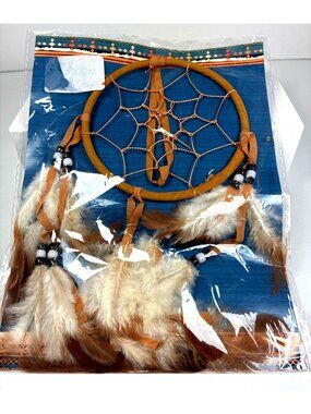 St. Joseph's Indian School 4" Dream Catcher Dreamcatcher Feathers Beads New Seal